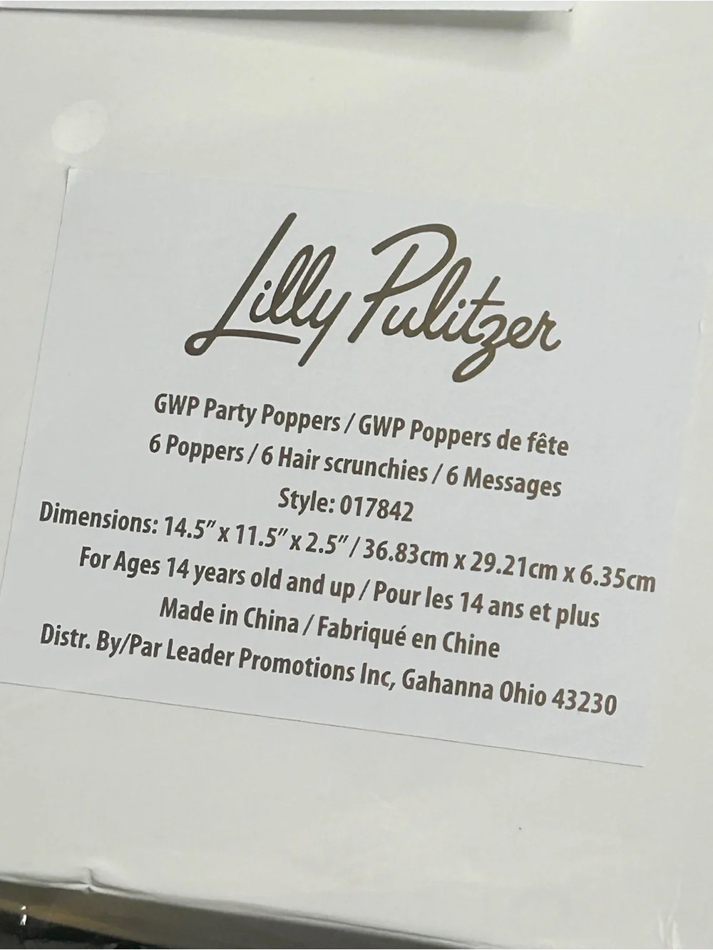 GWP Lilly Pulitzer Party Poppers 18pc favor Crackers Koala La La Conch Shell